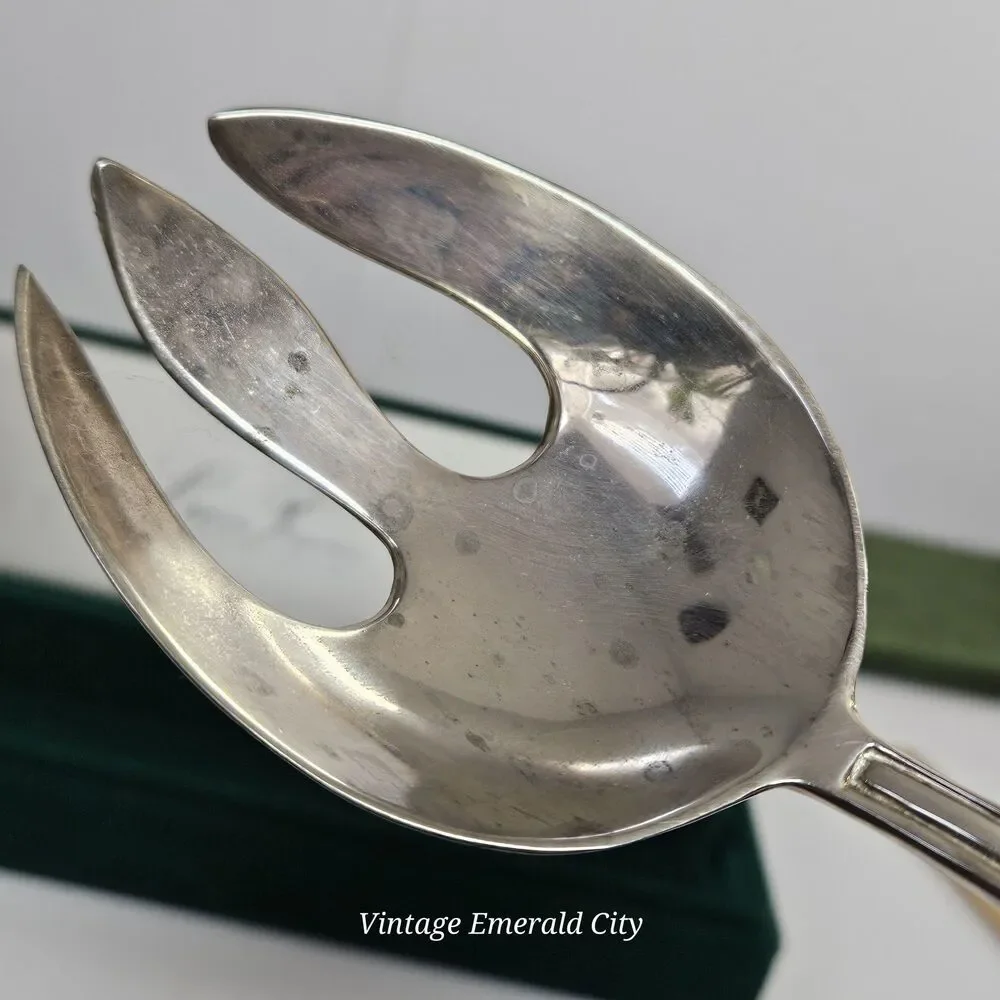 Vtg Silver Treasures By Godinger Silverplate Holiday Santa Slotted Serving Spoon